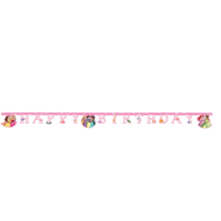 Disney Princess® Happy Birthday Papirbanner Lyserød