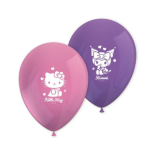 Hello Kitty Og Kuromi Latexballoner Pink/Lilla