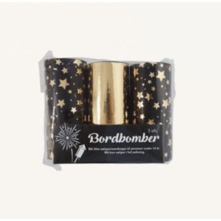 Nytår Bordbomber Med Stjerner Sort/Guld