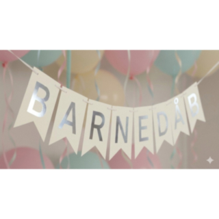 Barnedåb Guirlande Sølv