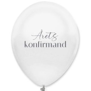 Årets Konfirmand Balloner Hvid Metallic
