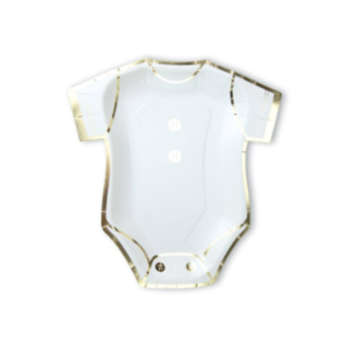 Babyshower Body Paptallerkener Hvid/Guld