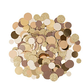Rund Konfetti Camel/Guld