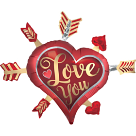 Hjerte Love You Pil Folieballon