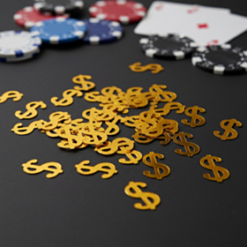 Dollartegn Konfetti Guld