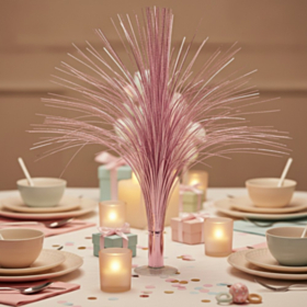 Metallisk Springvand Bordpynt Pink