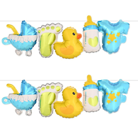 Babyshower Folieballonguirlande Blå