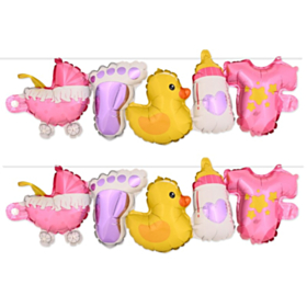 Babyshower Folieballonguirlande Lyserød