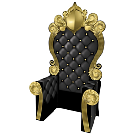 Konge Trone Photobooth Sort/Guld
