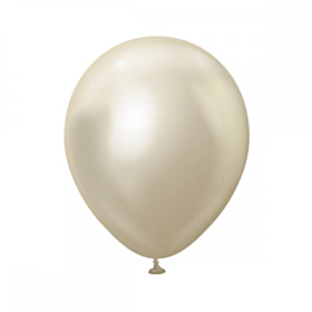 Premium Mellemstore Latexballoner Chrome White Gold