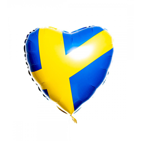 Hjerte Sverige Flag Folieballon
