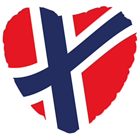 Hjerte Norge Flag Folieballon