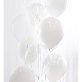 Ballonbuket Hvid