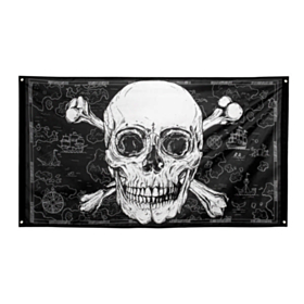 Pirat Dødningehoved Banner Lille