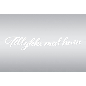 Guirlande Tillykke Med Huen Hvid