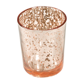Glas Fyrfadsstage Metallisk Rosaguld