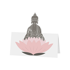 Lotus Buddha Bordkort Grå