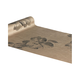 Floral Velour Bordløber Mocca
