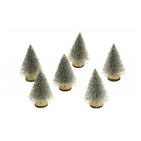 Mini Glimmer Juletræer Sølv
