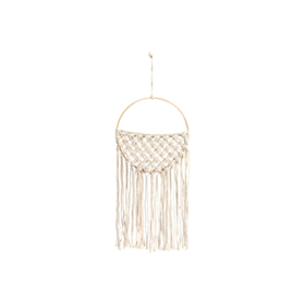 Bomuld Macrame Vægophæng Hvid