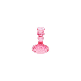 Antik Glas Lysestage Pink