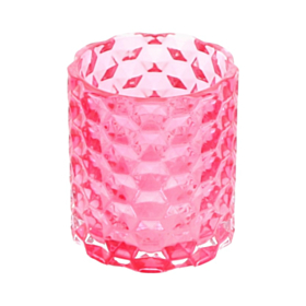 Facetteret Glas Lysestage Pink