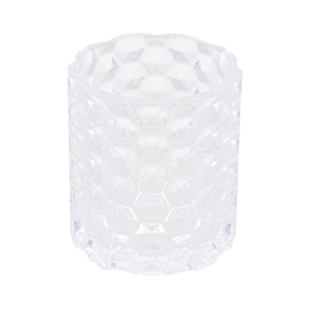 Facetteret Glas Lysestage Transparent