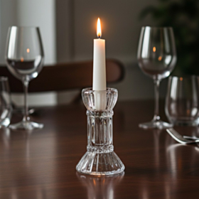 Krystalinspireret Glas Lysestage