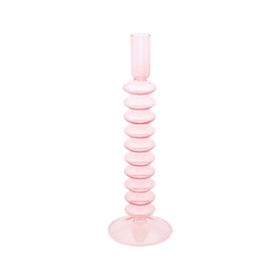 Tourbillon Glas Lysestage Rosa