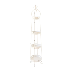 Metal Blomsterstander 4 Etager Hvid