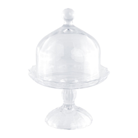 Glas Kagestand Med Klokke