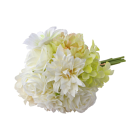 Kunstig Dahlia Buket Hvid