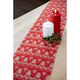 Julemotiv Bordløber Rød/Beige