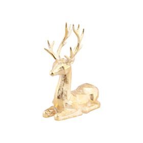 Geometrisk Liggende Rensdyr Figur Guld