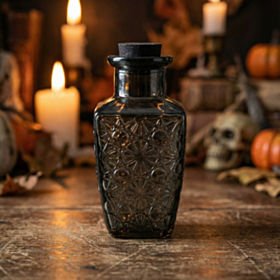 Mønstret Halloween Glasflaske Sort