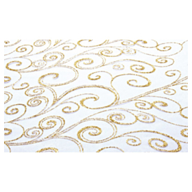 Organza Bordløber Hvid/Guld