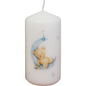 Bamse Bloklys Hvid/Lyseblå