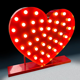 Hjerte Lightbox Skilt