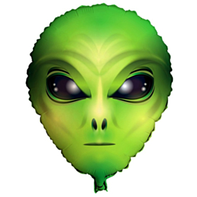 Alien Hoved Folieballon Grøn