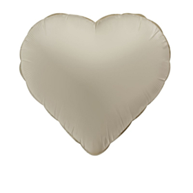 Hjerte Folieballon Creme Latte