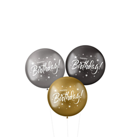 Happy Birthday XL Latexballoner Metallisk Mix