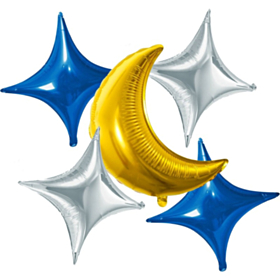 Eid Mubarak Måne & Stjerner Folieballoner