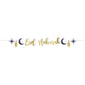 Eid Mubarak Guirlande Blå/Guld
