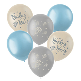 Blooming Baby Boy Latexballoner Blå/Creme