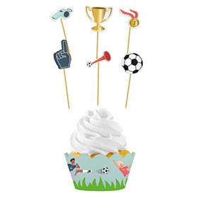 Fodbold Cupcake Wrappers & Kagepinde