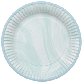Marmor Paptallerkener Lyseblå