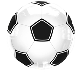 Fodbold Folieballon Sort/Hvid
