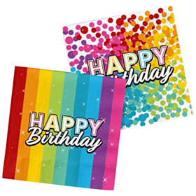 Rainbow Birthday Servietter