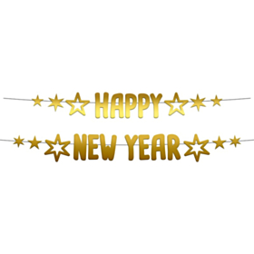 Happy New Year Guirlande Guld