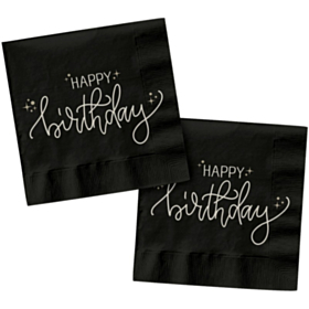 Happy Birthday Servietter Sort